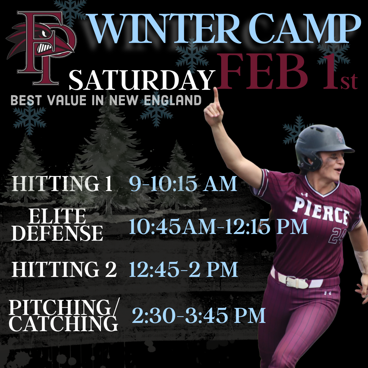 Franklin Pierce Softball Hosts 2025 Winter Elite Camp